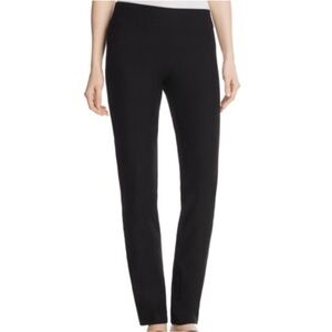 Eileen Fisher NWT Black Wool Viscose Bi-stretch Slim Leg Pants Side Zip Size 10